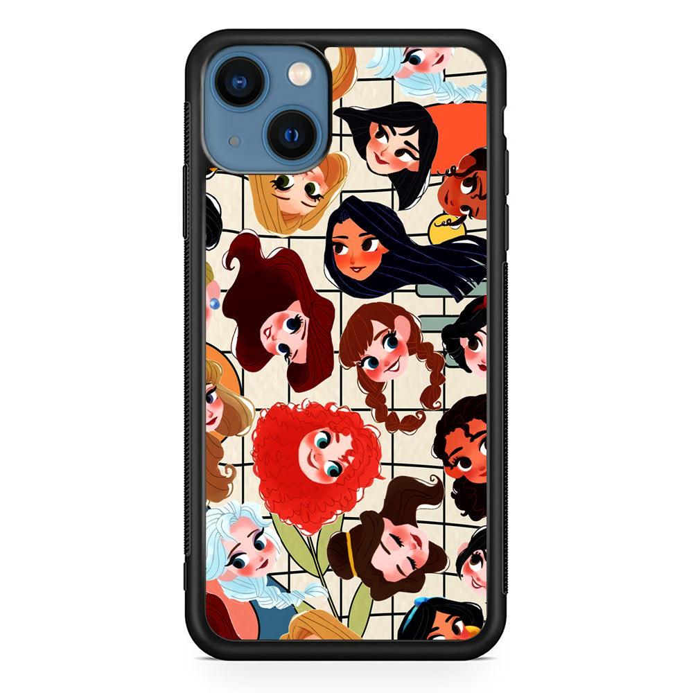 Princess of Disney Sweet Smile iPhone 15 Case-Rubber Black (2D Case)-Oxvistore