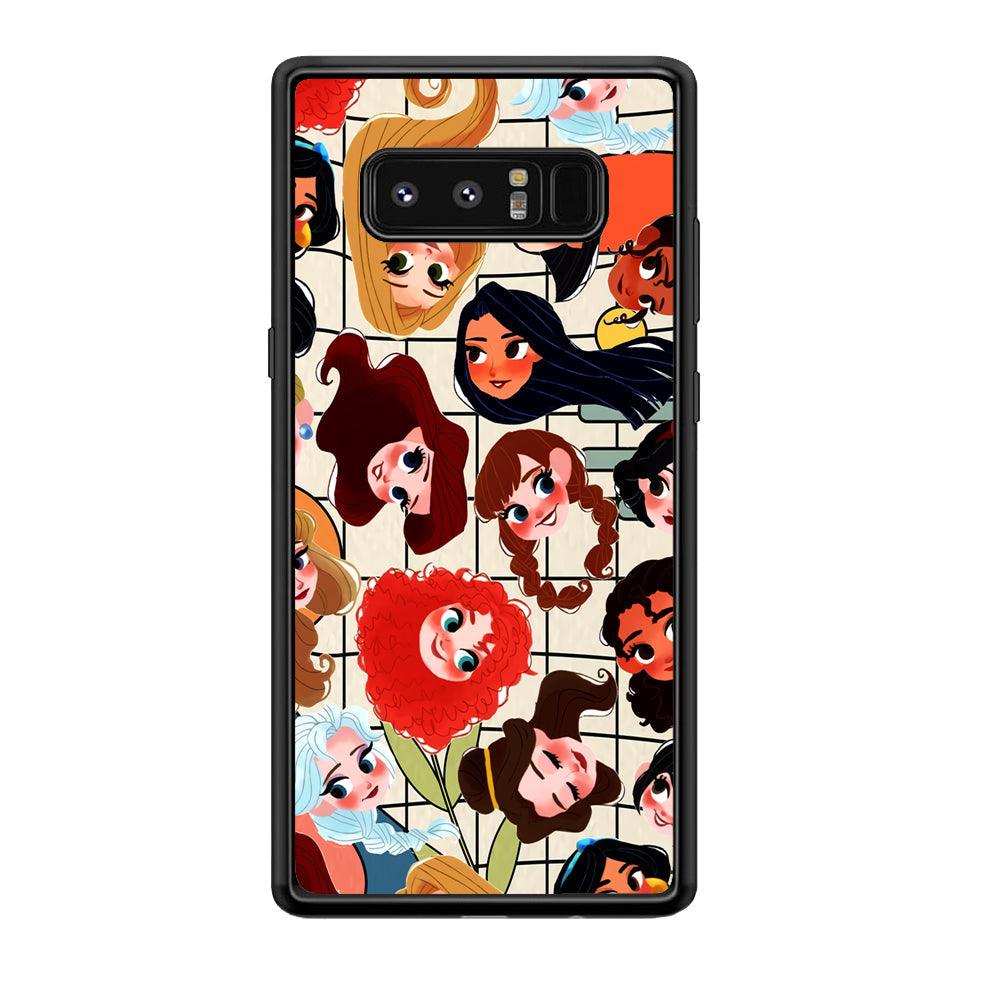 Princess of Disney Sweet Smile Samsung Galaxy Note 8 Case-Rubber Black (2D Case)-Oxvistore