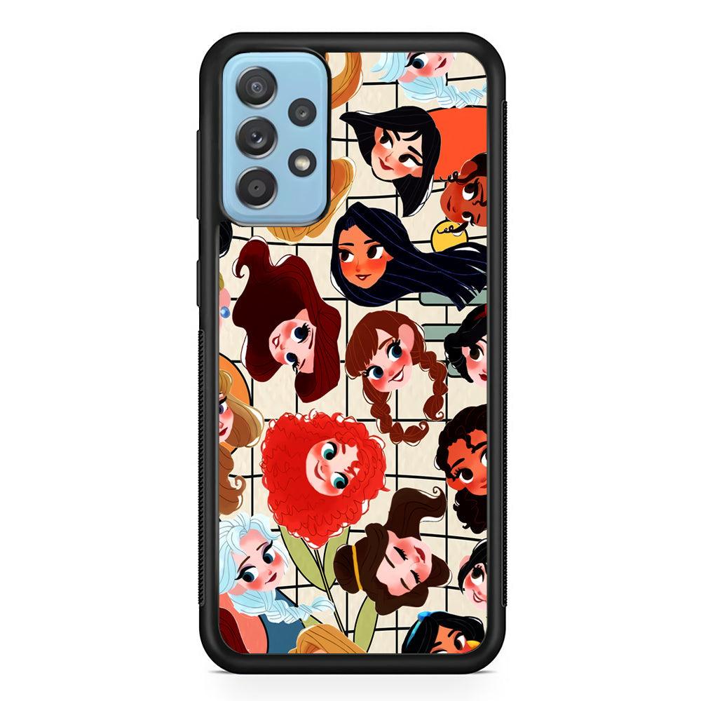 Princess of Disney Sweet Smile Samsung Galaxy A52 Case-Rubber Black (2D Case)-Oxvistore