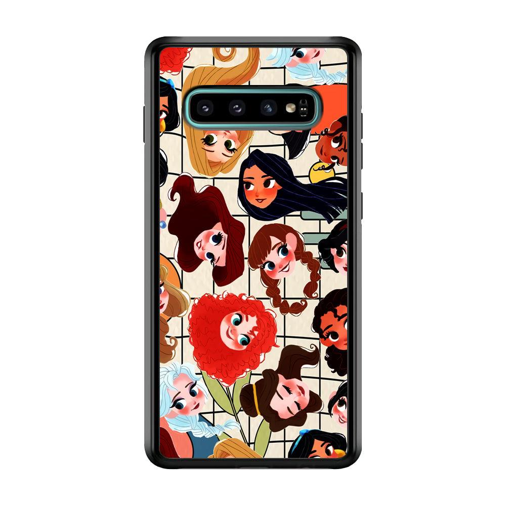 Princess of Disney Sweet Smile Samsung Galaxy S10 Case-Rubber Black (2D Case)-Oxvistore