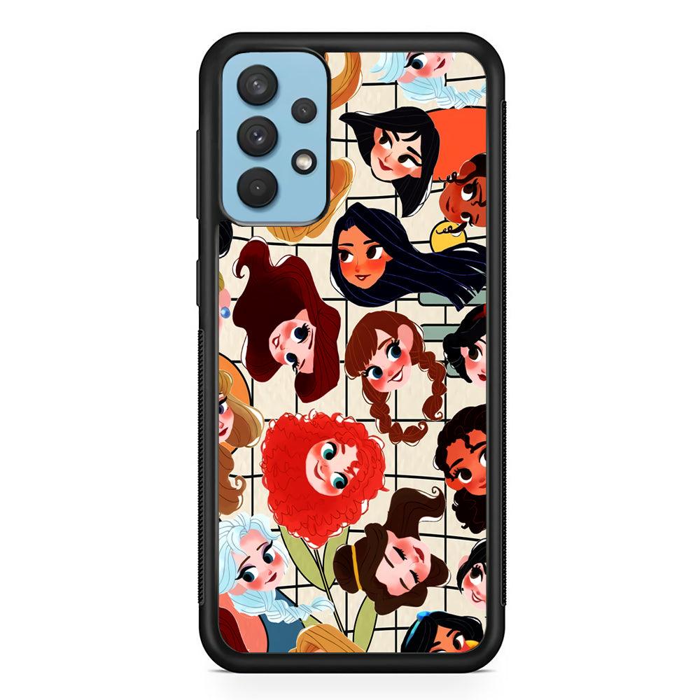 Princess of Disney Sweet Smile Samsung Galaxy A32 Case-Rubber Black (2D Case)-Oxvistore