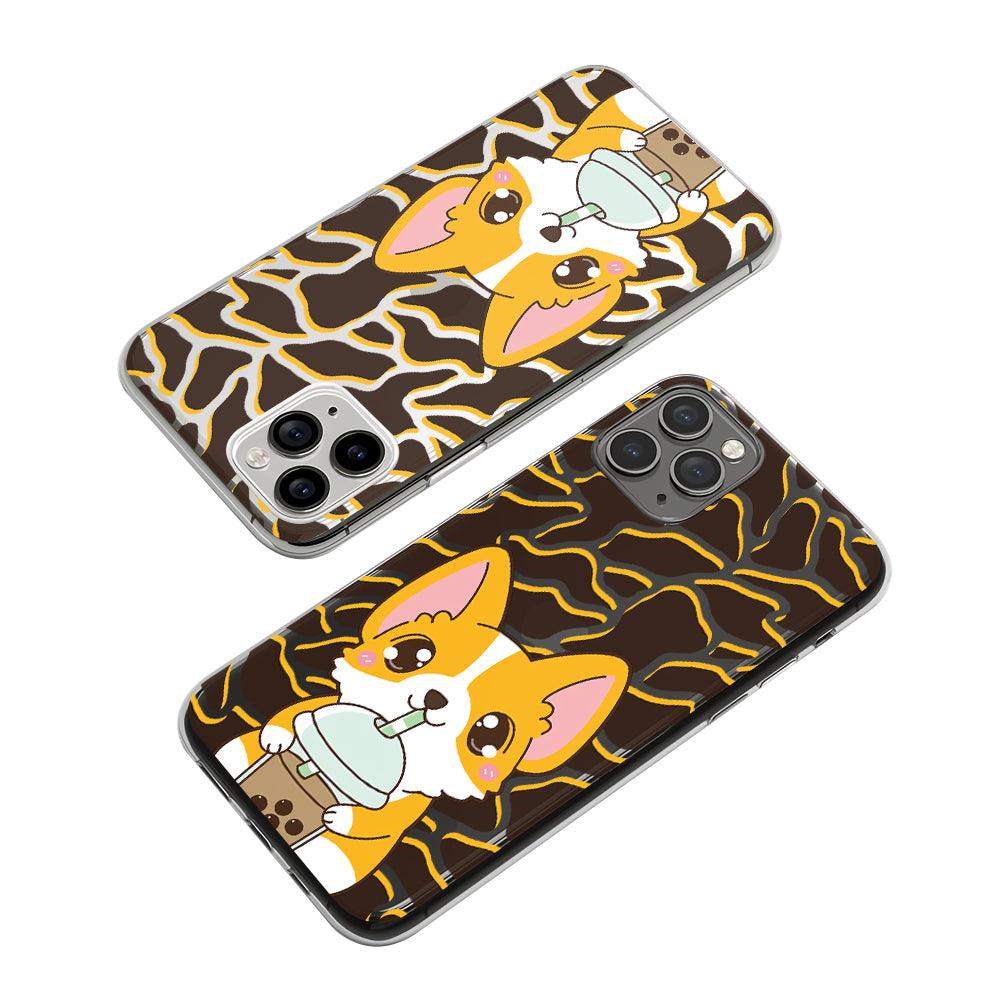 Puppy and A Bottle of Sweet Bobba Clear Soft Case-Oxvistore