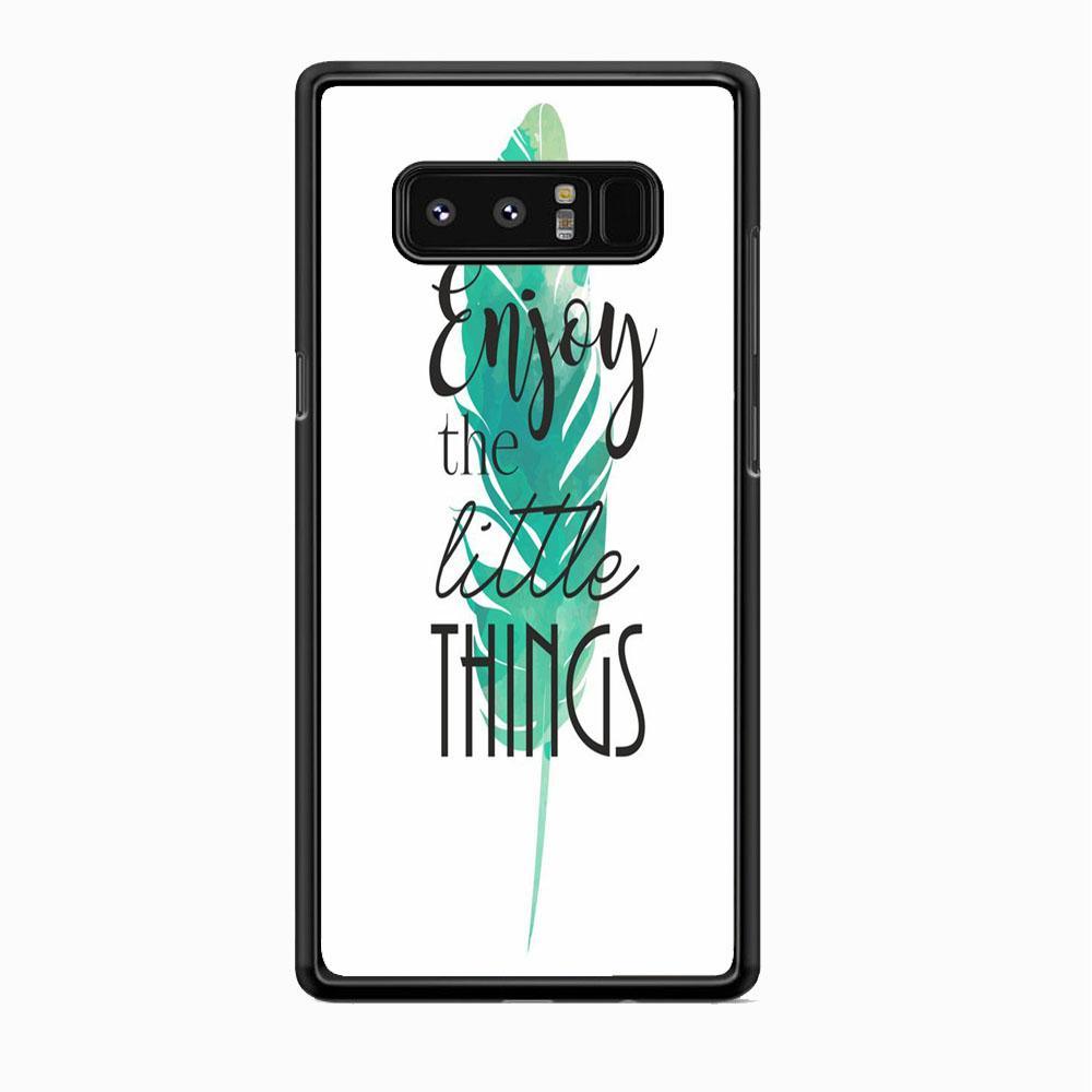 Quote Just Little Things Samsung Galaxy Note 8 Case-Rubber Black (2D Case)-Oxvistore