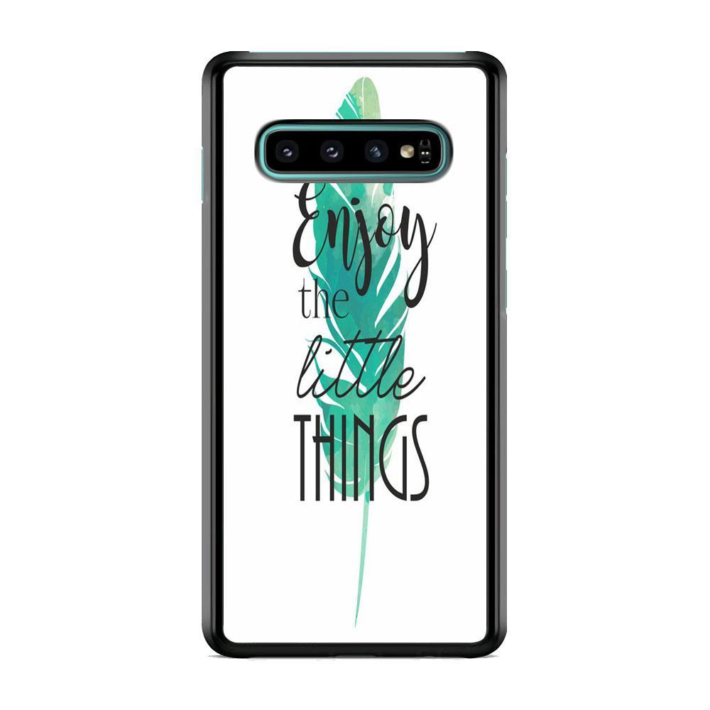 Quote Just Little Things Samsung Galaxy S10 Case-Rubber Black (2D Case)-Oxvistore