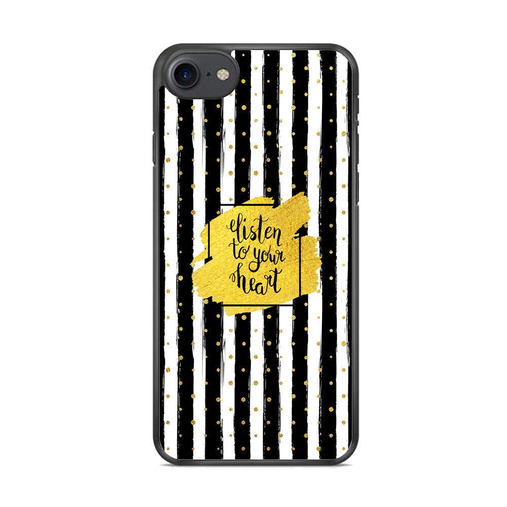 Quote Love The Voice of Heart iPhone 8 Case-Rubber Black (2D Case)-Oxvistore