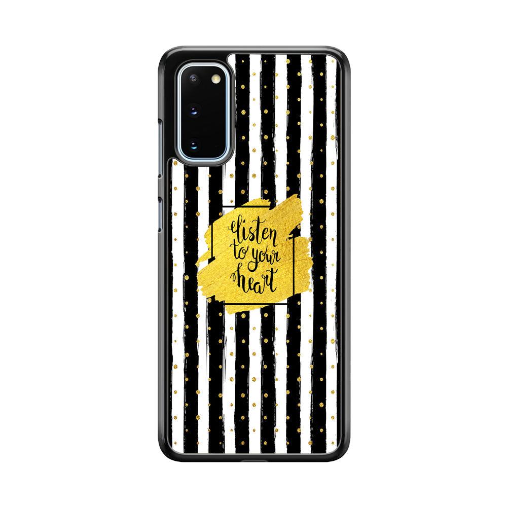Quote Love The Voice of Heart Samsung Galaxy S20 Case-Rubber Black (2D Case)-Oxvistore