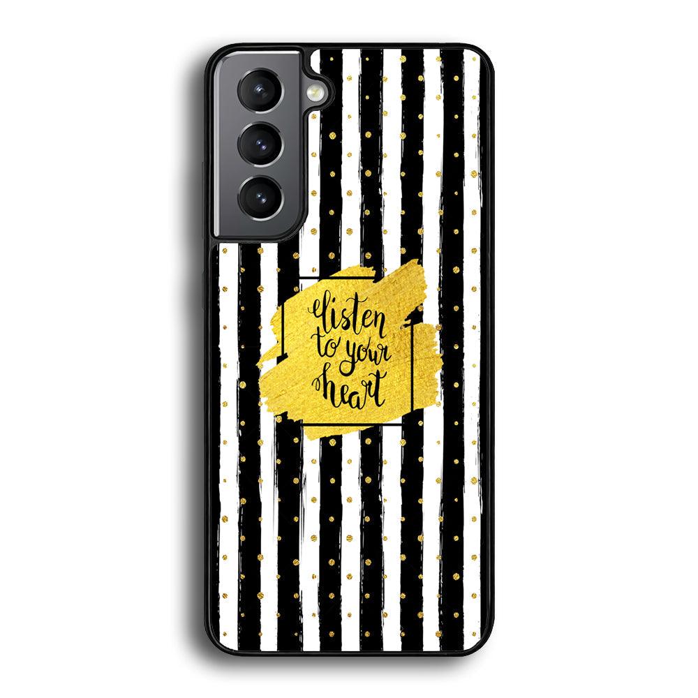 Quote Love The Voice of Heart Samsung Galaxy S21 Case-Rubber Black (2D Case)-Oxvistore