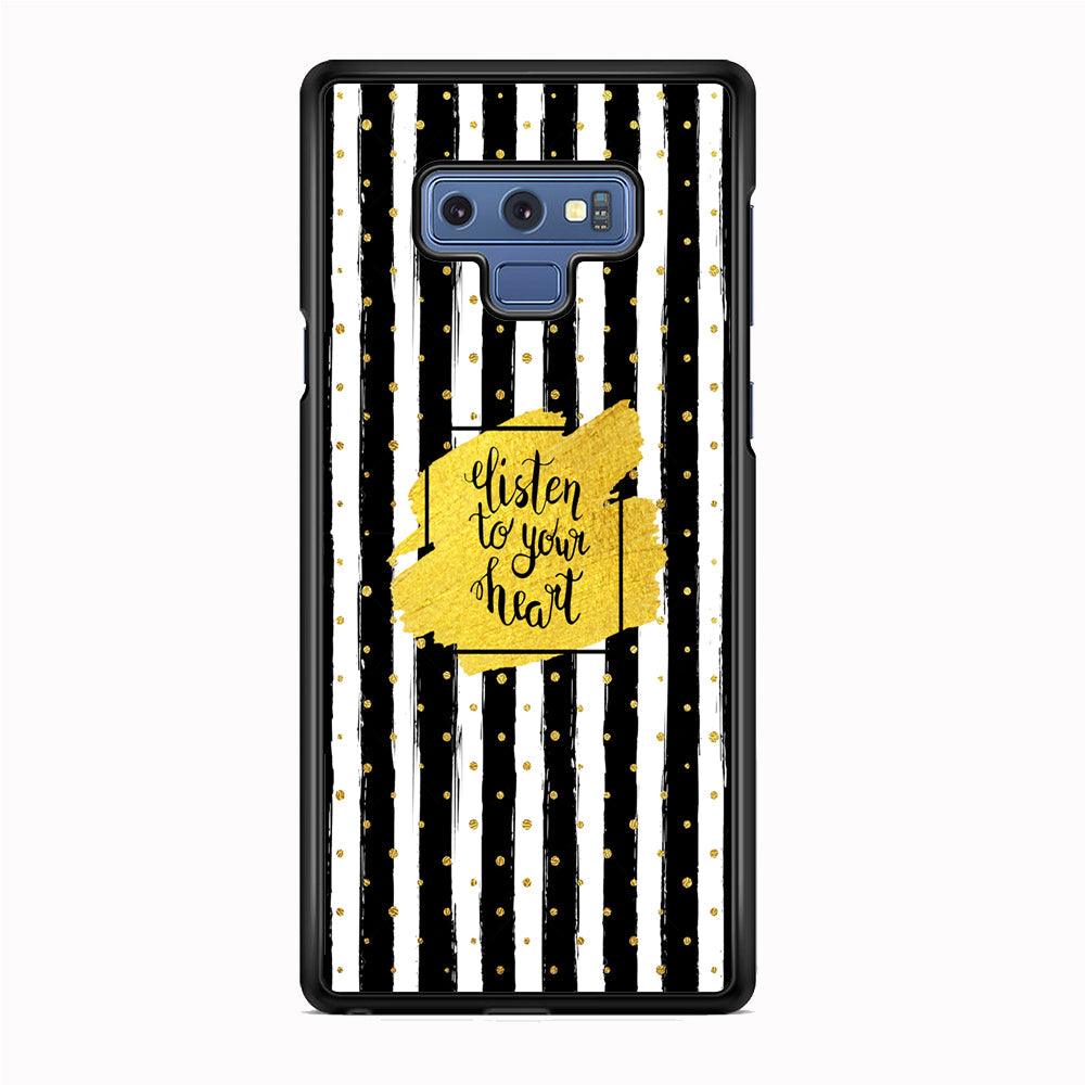 Quote Love The Voice of Heart Samsung Galaxy Note 9 Case-Rubber Black (2D Case)-Oxvistore