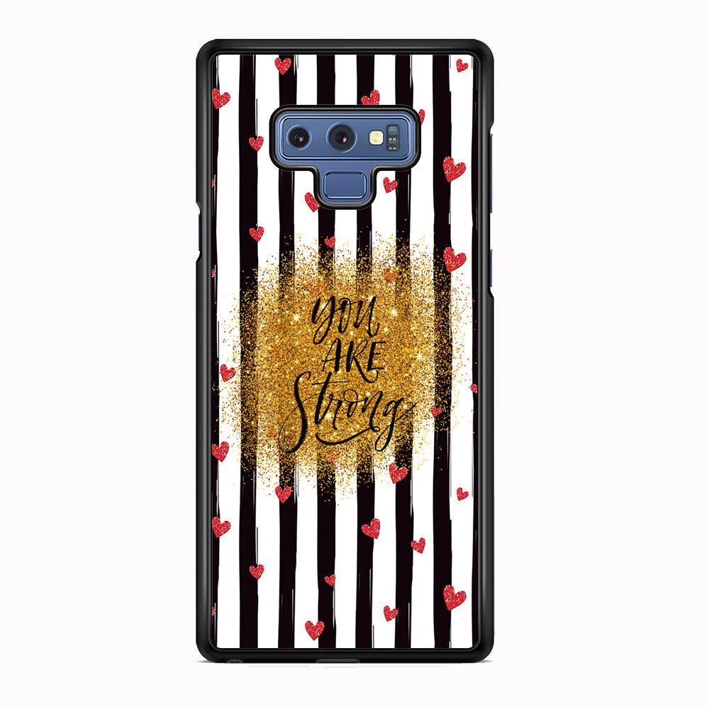 Quote Love of Strong Society Samsung Galaxy Note 9 Case-Rubber Black (2D Case)-Oxvistore