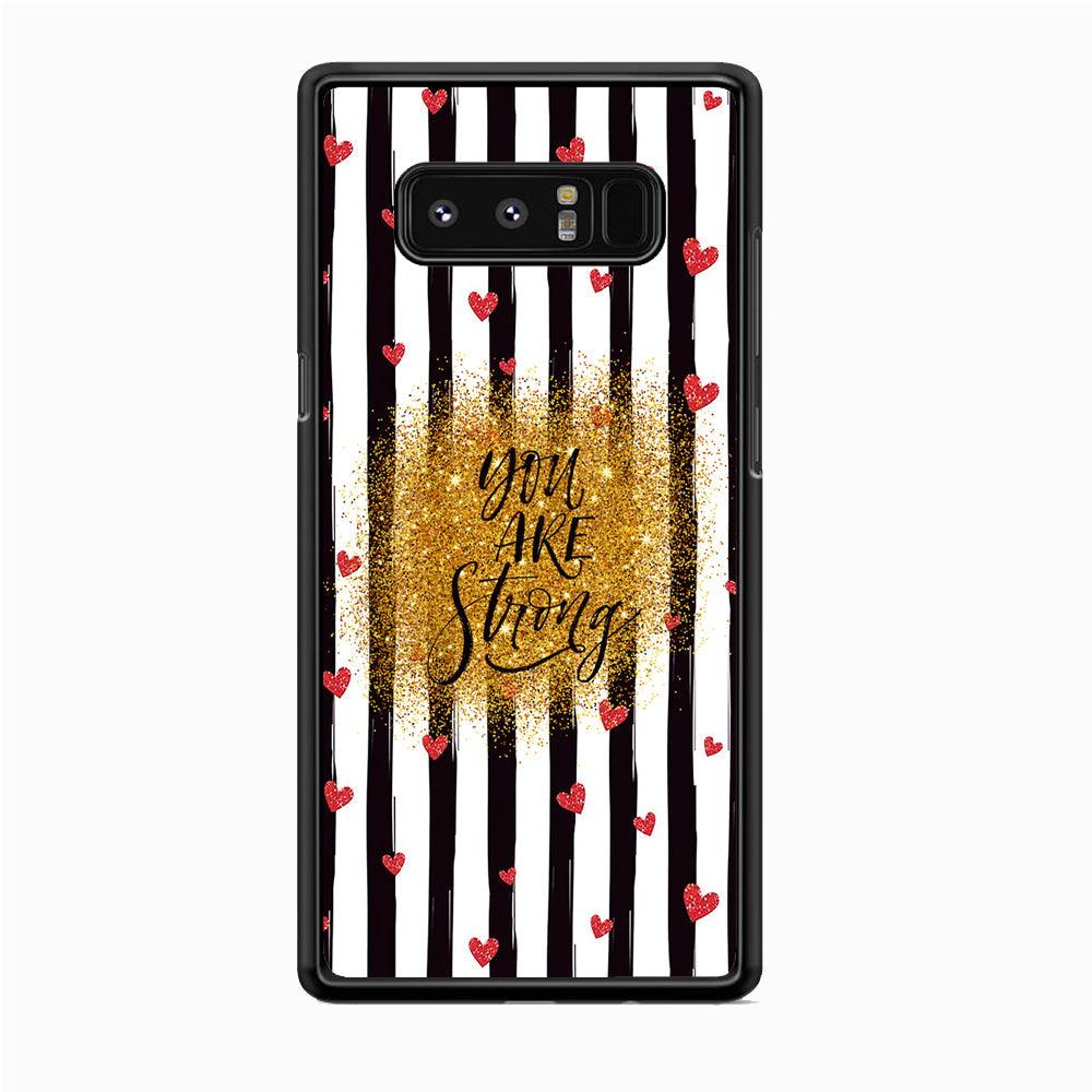 Quote Love of Strong Society Samsung Galaxy Note 8 Case-Rubber White (2D Case)-Oxvistore