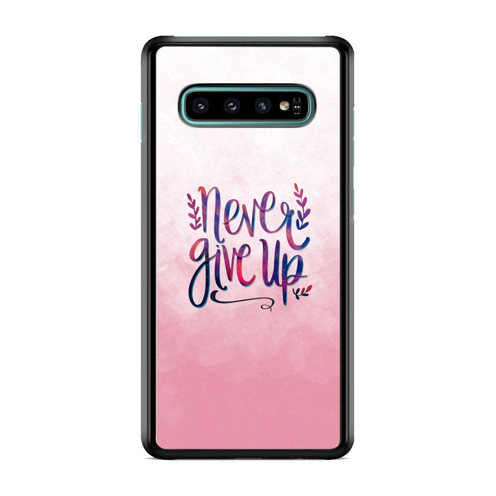 Quotes Pink Life Samsung Galaxy S10 Case-Rubber Black (2D Case)-Oxvistore