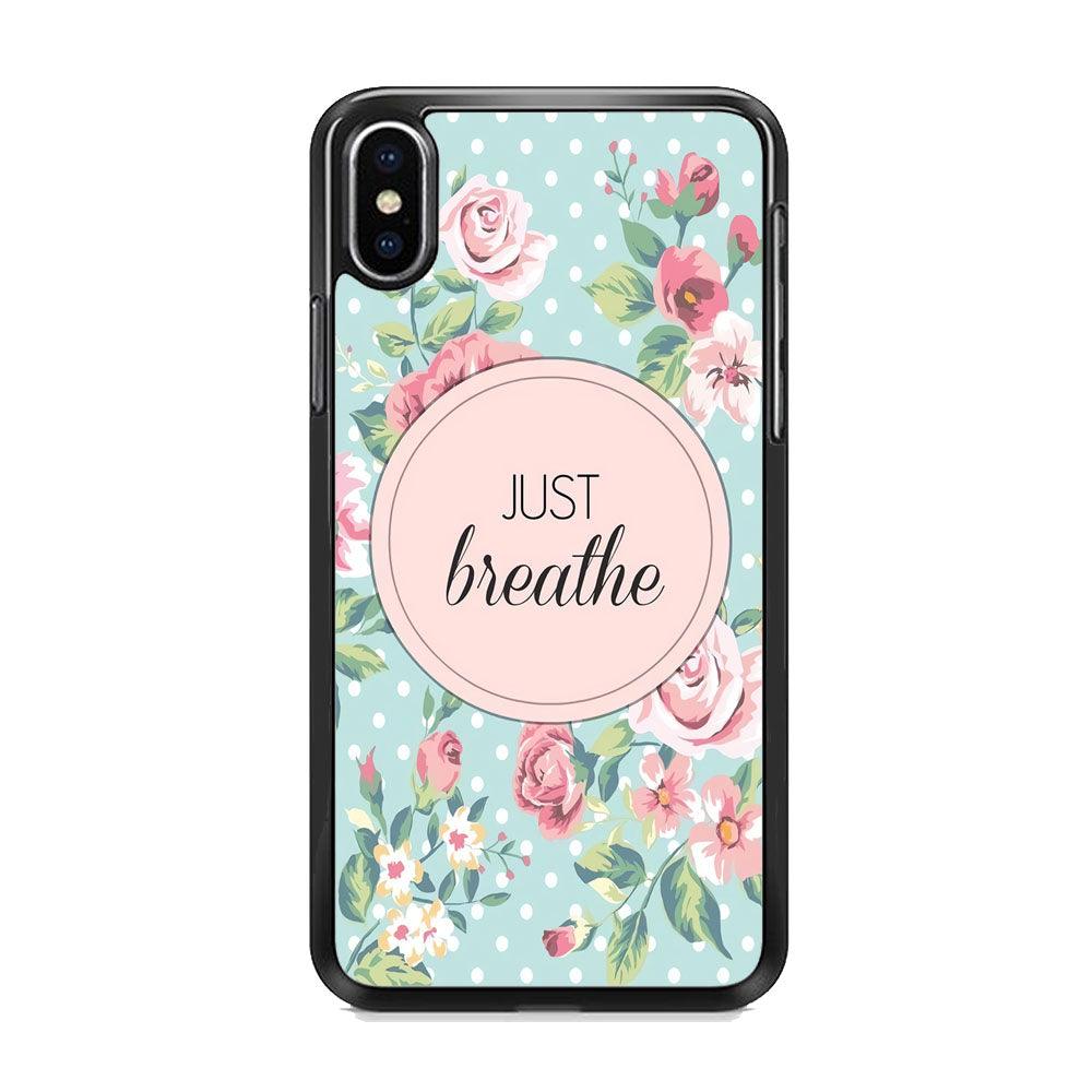Quotes Relax Your Mind iPhone XS Case-Rubber White (2D Case)-Oxvistore