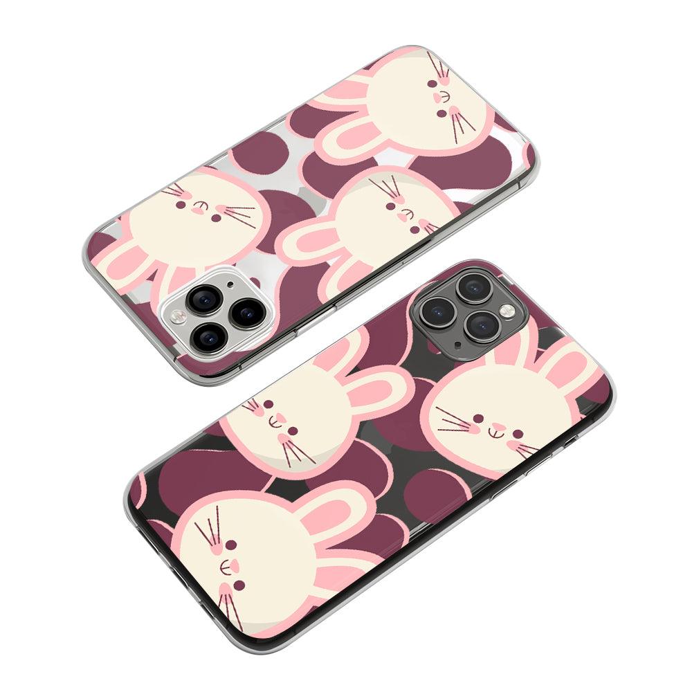 Rabbit Close Up Pink Face Clear Soft Case-Oxvistore