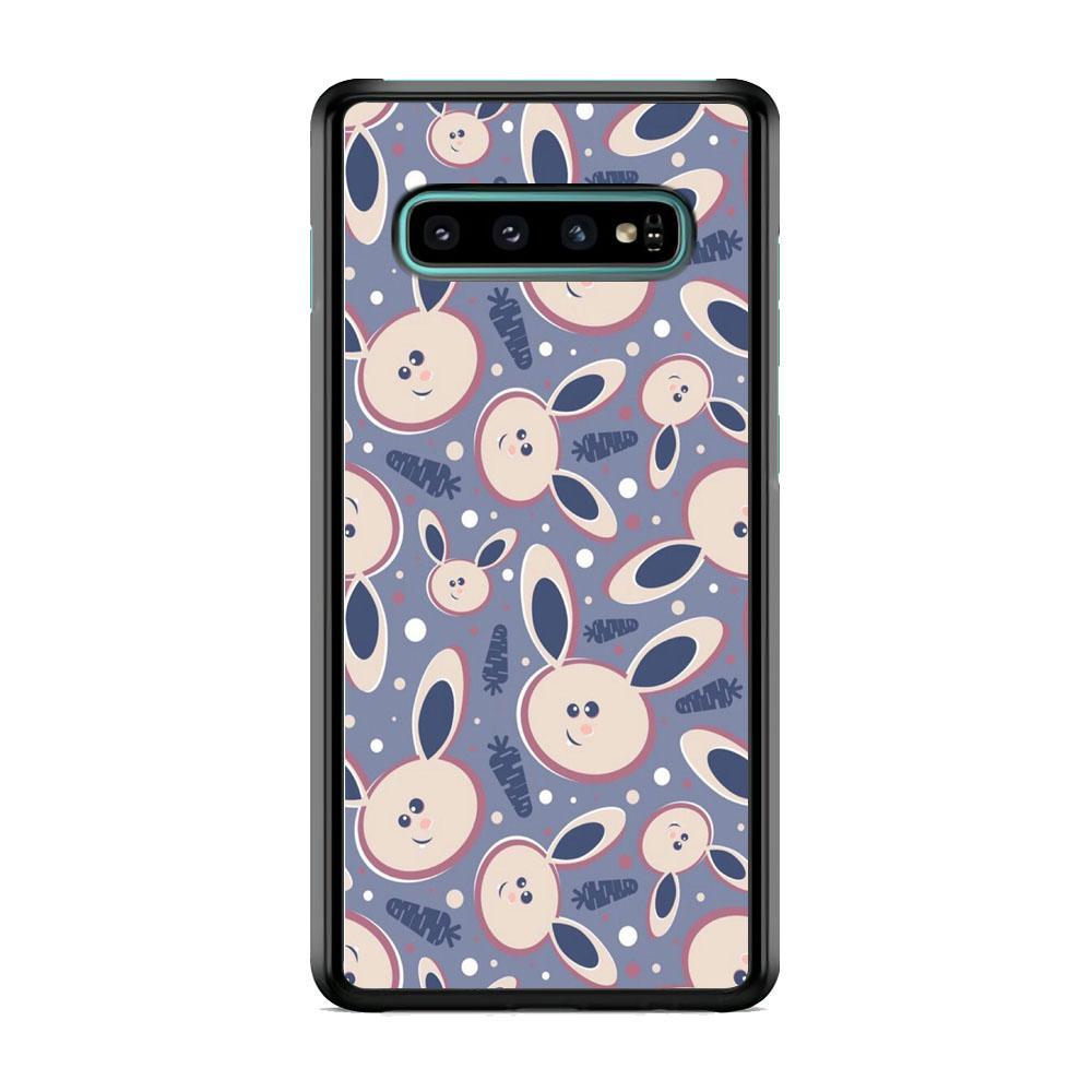 Rabbit Collage Backdrop Samsung Galaxy S10 Case-Rubber Black (2D Case)-Oxvistore