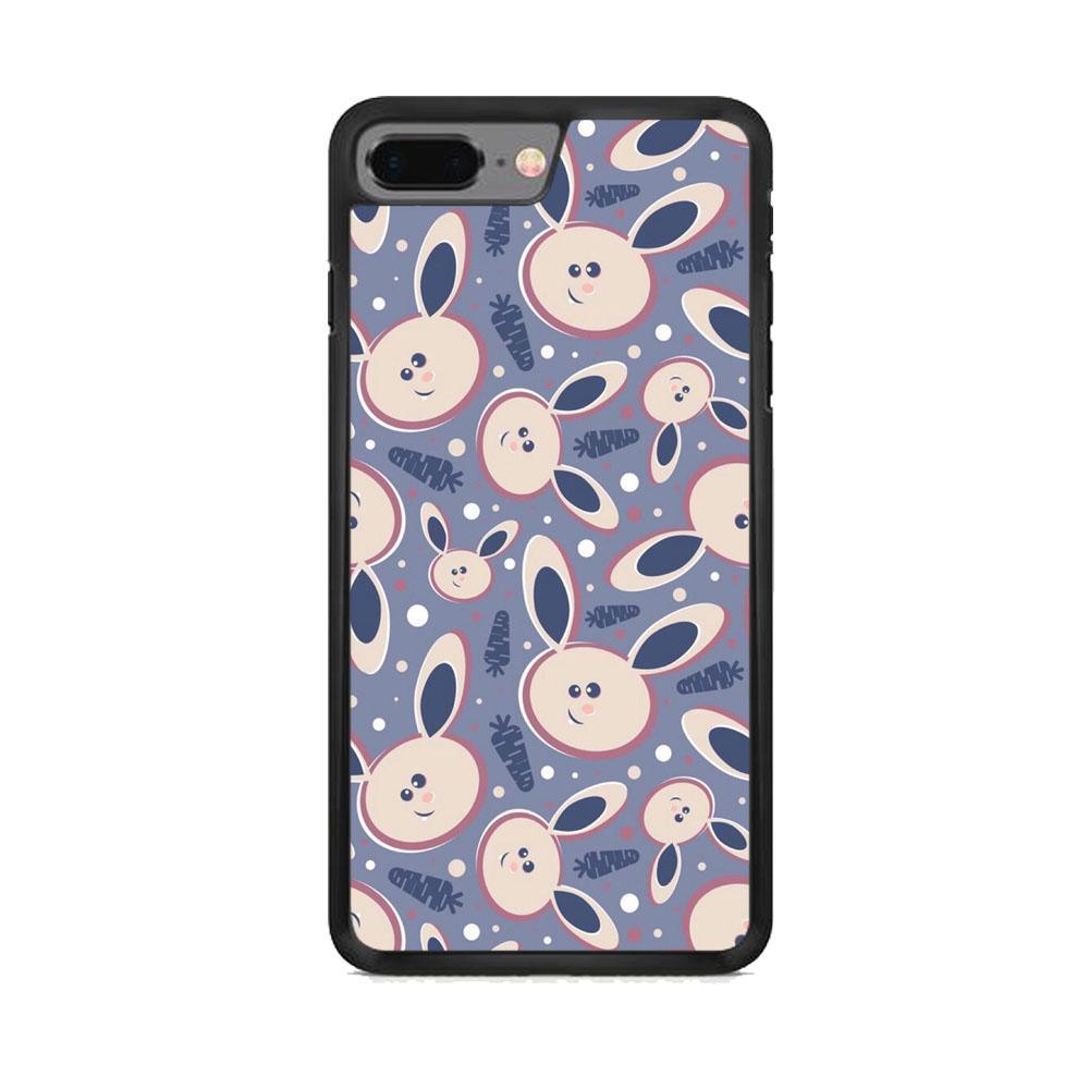 Rabbit Collage Backdrop iPhone 8 Plus Case-Rubber Black (2D Case)-Oxvistore