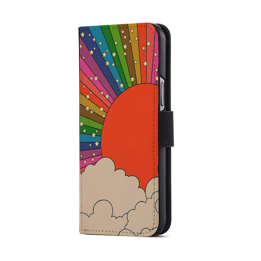 Rainbow 70s Sunset Flip Wallet Phone Case-Oxvistore