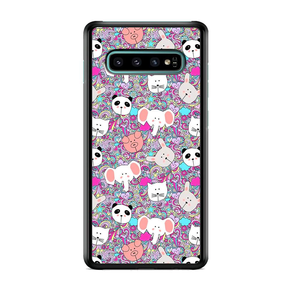 Rainbow Life of Animal Samsung Galaxy S10 Case-Rubber Black (2D Case)-Oxvistore