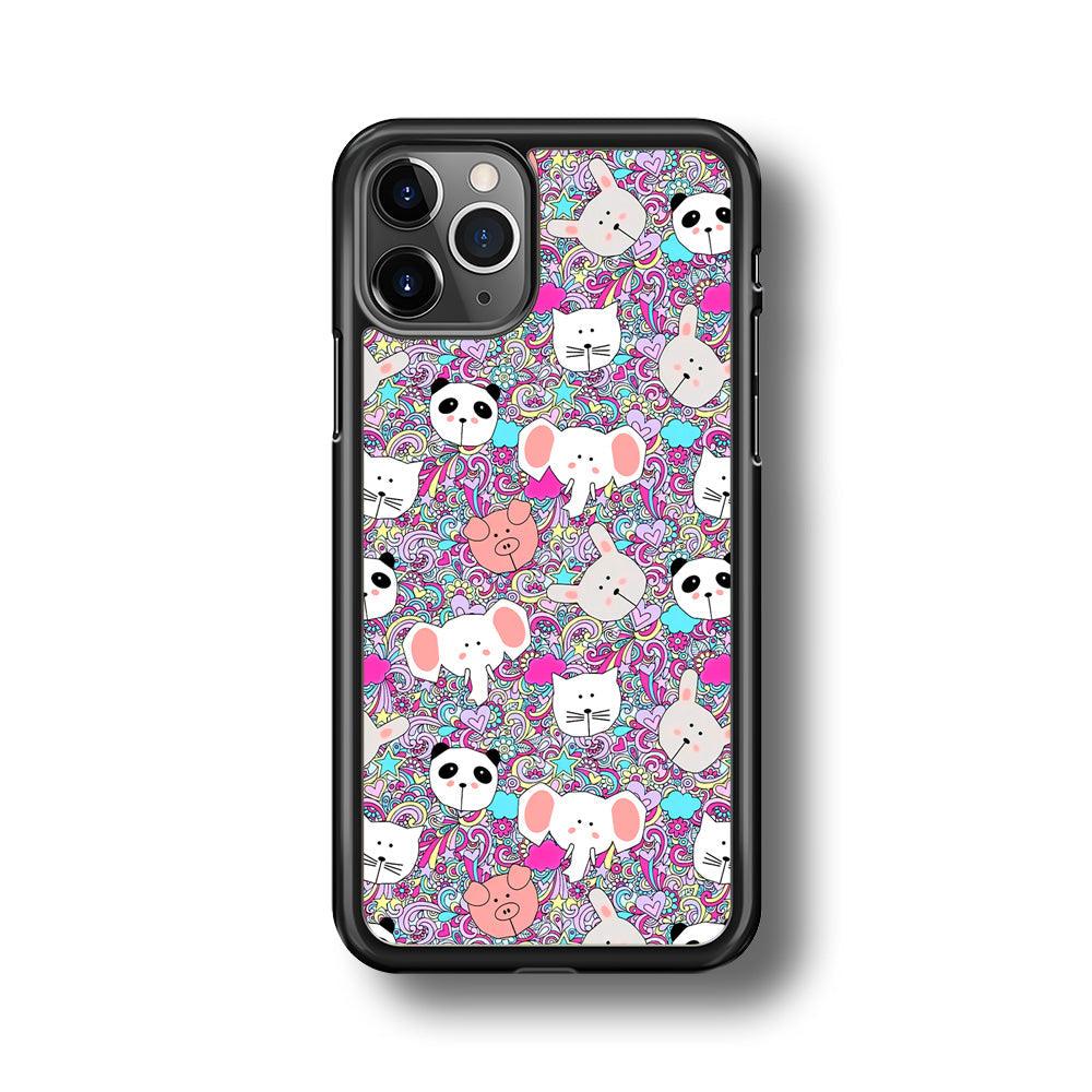 Rainbow Life of Animal iPhone 11 Pro Case-Rubber Black (2D Case)-Oxvistore