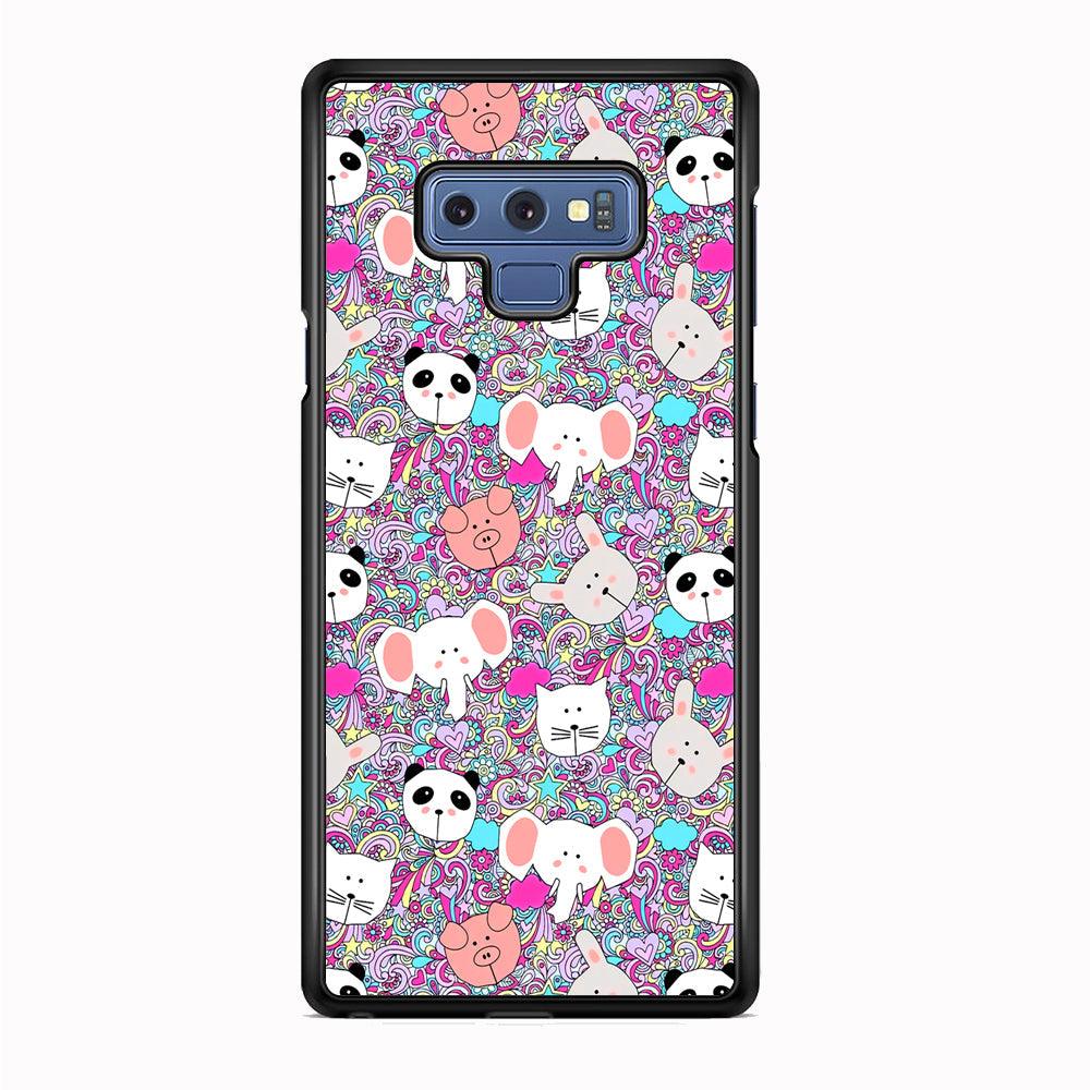 Rainbow Life of Animal Samsung Galaxy Note 9 Case-Rubber White (2D Case)-Oxvistore