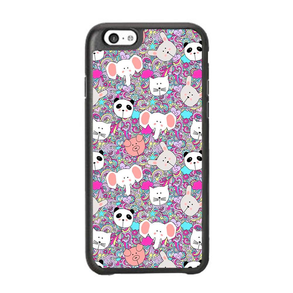 Rainbow Life of Animal iPhone 6 Plus | 6s Plus Case-Rubber White (2D Case)-Oxvistore