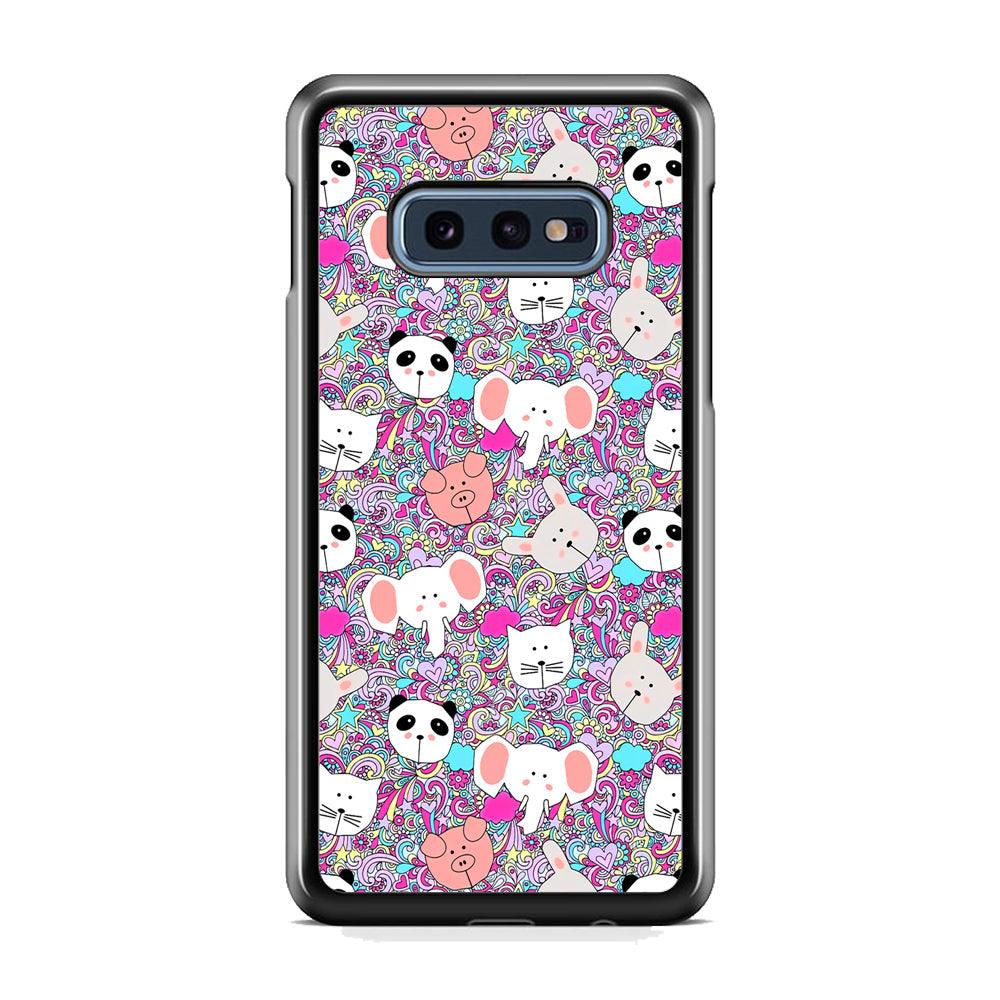 Rainbow Life of Animal Samsung Galaxy S10E Case-Rubber Black (2D Case)-Oxvistore