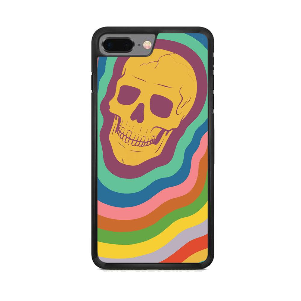 Rainbow Smily Skull iPhone 7 Plus Case-Rubber Black (2D Case)-Oxvistore
