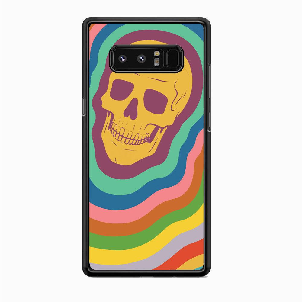 Rainbow Smily Skull Samsung Galaxy Note 8 Case-Rubber Black (2D Case)-Oxvistore