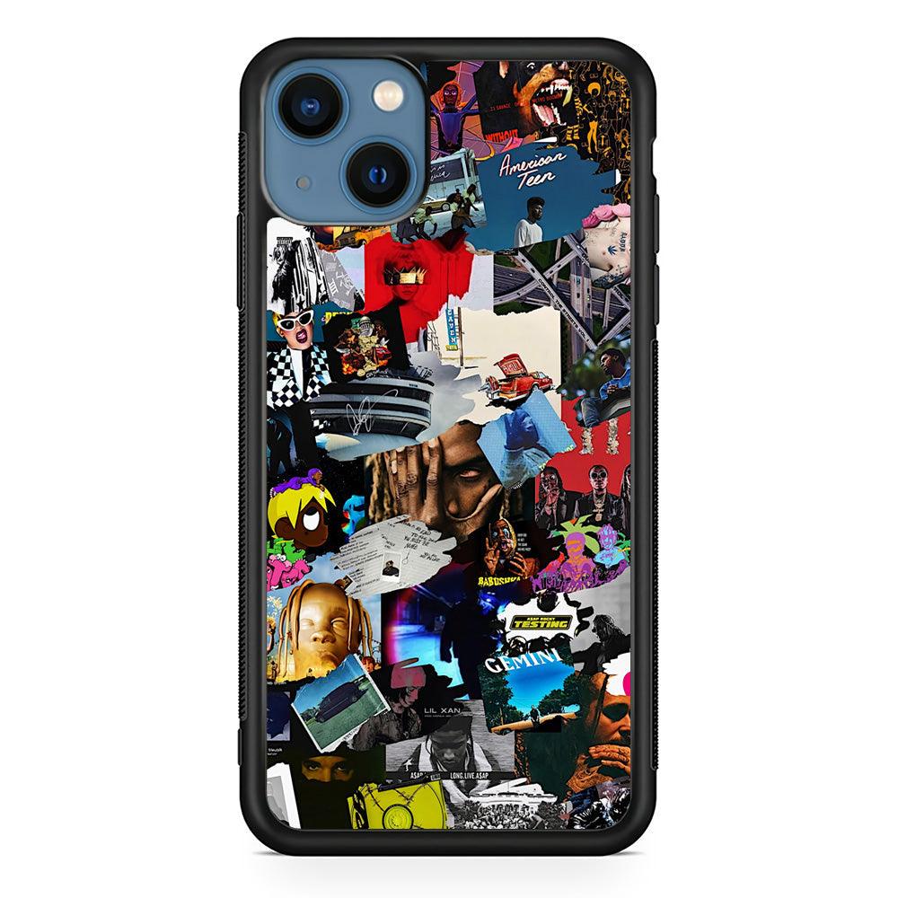 Rap Music Frame Work iPhone 13 Case-Rubber Black (2D Case)-Oxvistore