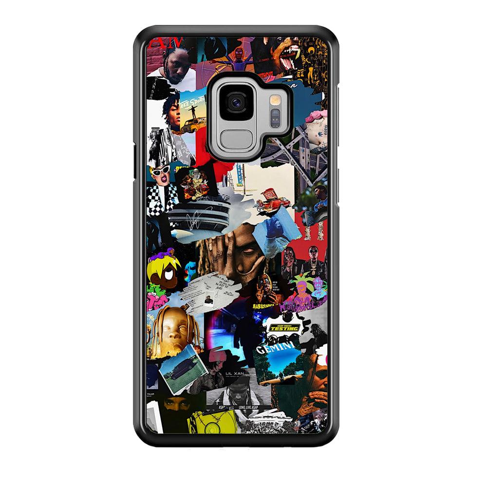 Rap Music Frame Work Samsung Galaxy S9 Case-Rubber Black (2D Case)-Oxvistore