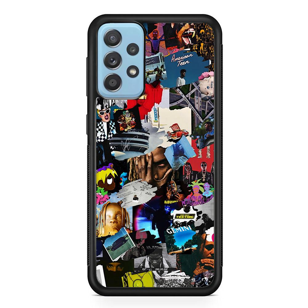 Rap Music Frame Work Samsung Galaxy A72 Case-Rubber Black (2D Case)-Oxvistore