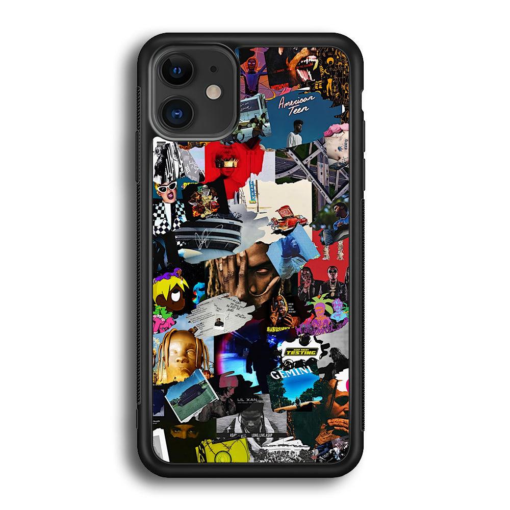 Rap Music Frame Work iPhone 12 Case-Rubber Black (2D Case)-Oxvistore