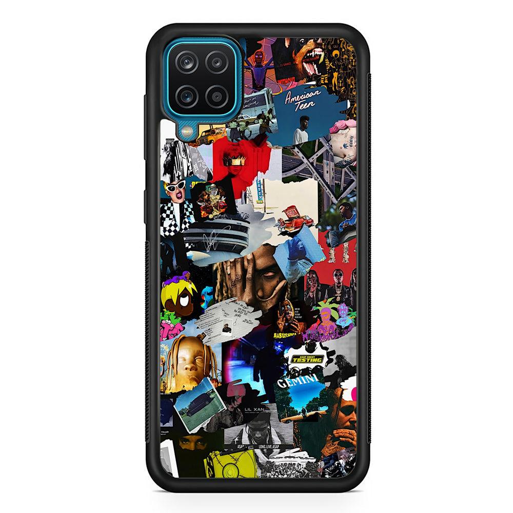 Rap Music Frame Work Samsung Galaxy A12 Case-Rubber Black (2D Case)-Oxvistore