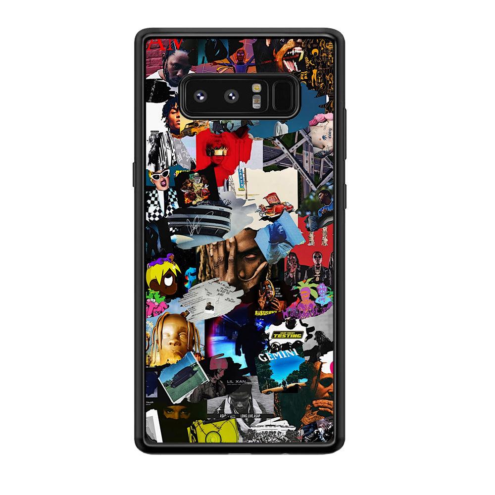 Rap Music Frame Work Samsung Galaxy Note 8 Case-Rubber Black (2D Case)-Oxvistore