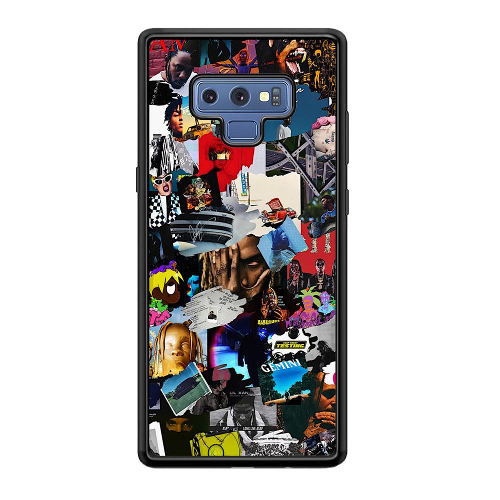 Rap Music Frame Work Samsung Galaxy Note 9 Case-Rubber Black (2D Case)-Oxvistore