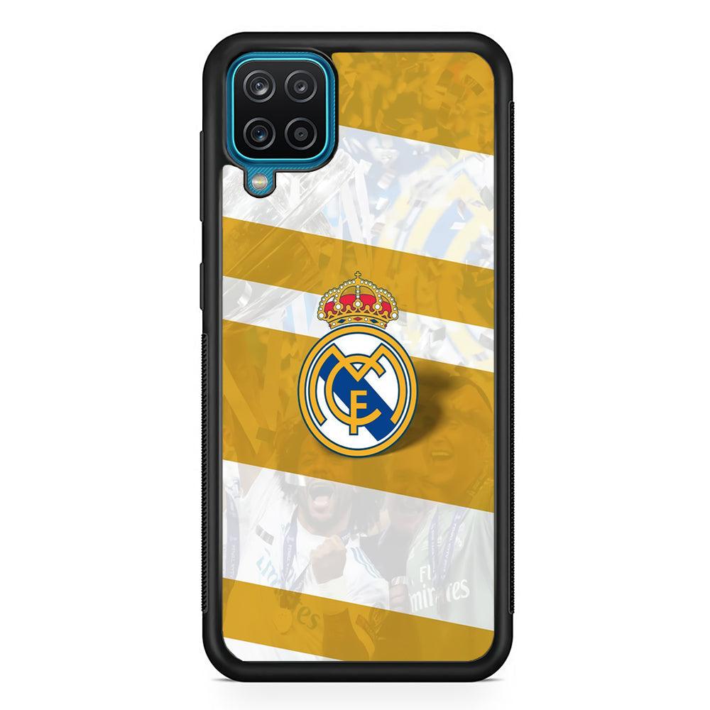 Real Madrid Pride of History Samsung Galaxy A12 Case-Rubber Black (2D Case)-Oxvistore