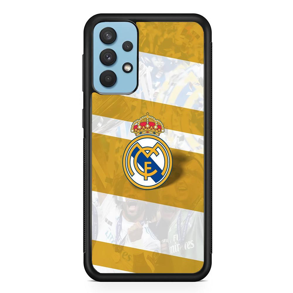 Real Madrid Pride of History Samsung Galaxy A32 Case-Rubber Black (2D Case)-Oxvistore