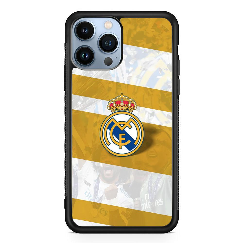 Real Madrid Pride of History iPhone 14 Pro Case-Rubber Black (2D Case)-Oxvistore