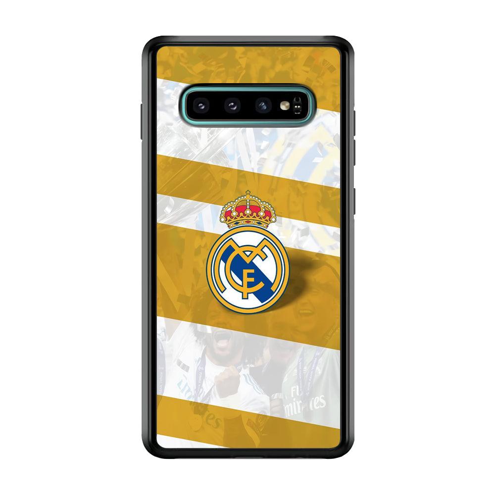 Real Madrid Pride of History Samsung Galaxy S10 Case-Rubber Black (2D Case)-Oxvistore