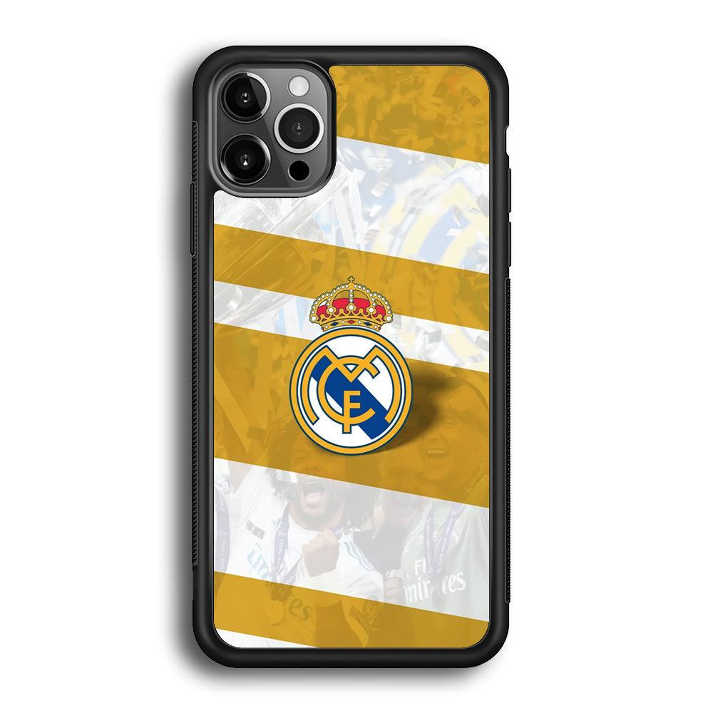 Real Madrid Pride of History iPhone 12 Pro Max Case-Rubber Black (2D Case)-Oxvistore