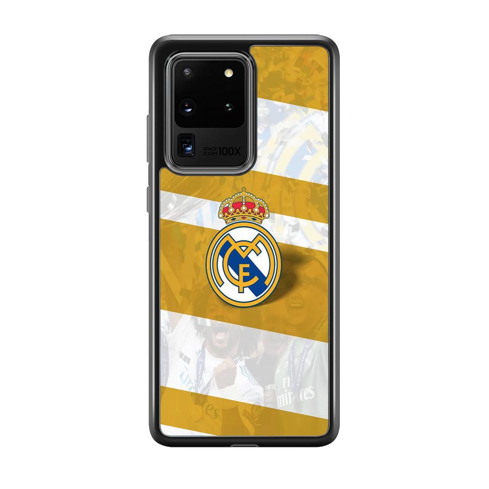 Real Madrid Pride of History Samsung Galaxy S20 Ultra Case-Rubber Black (2D Case)-Oxvistore