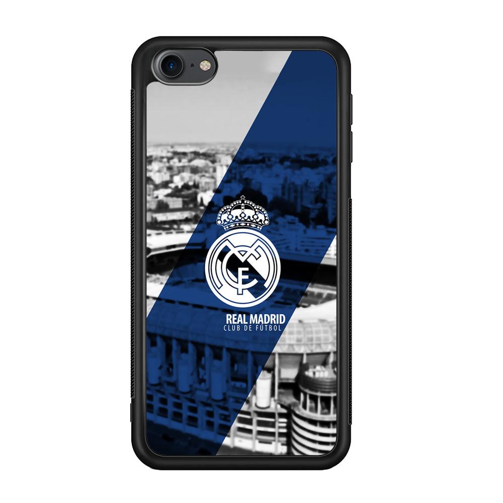 Real Madrid White Silhouette iPod Touch 6 Case-Rubber Black (2D Case)-Oxvistore