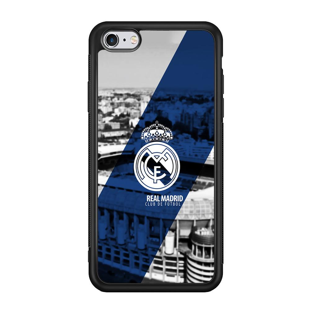 Real Madrid White Silhouette iPhone 6 Plus | 6s Plus Case-Rubber Black (2D Case)-Oxvistore