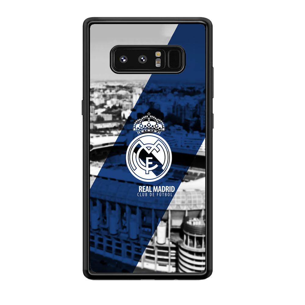 Real Madrid White Silhouette Samsung Galaxy Note 8 Case-Rubber Black (2D Case)-Oxvistore
