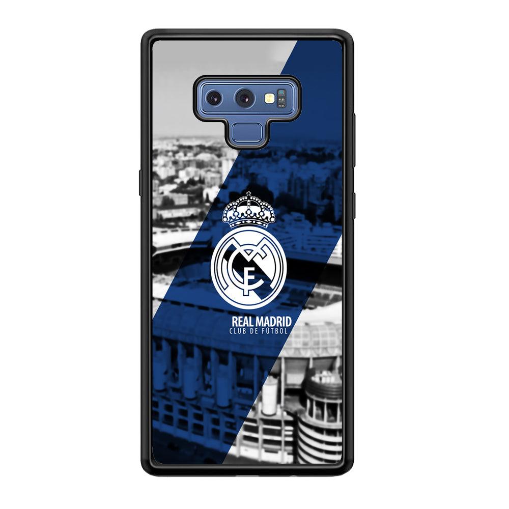 Real Madrid White Silhouette Samsung Galaxy Note 9 Case-Rubber Black (2D Case)-Oxvistore