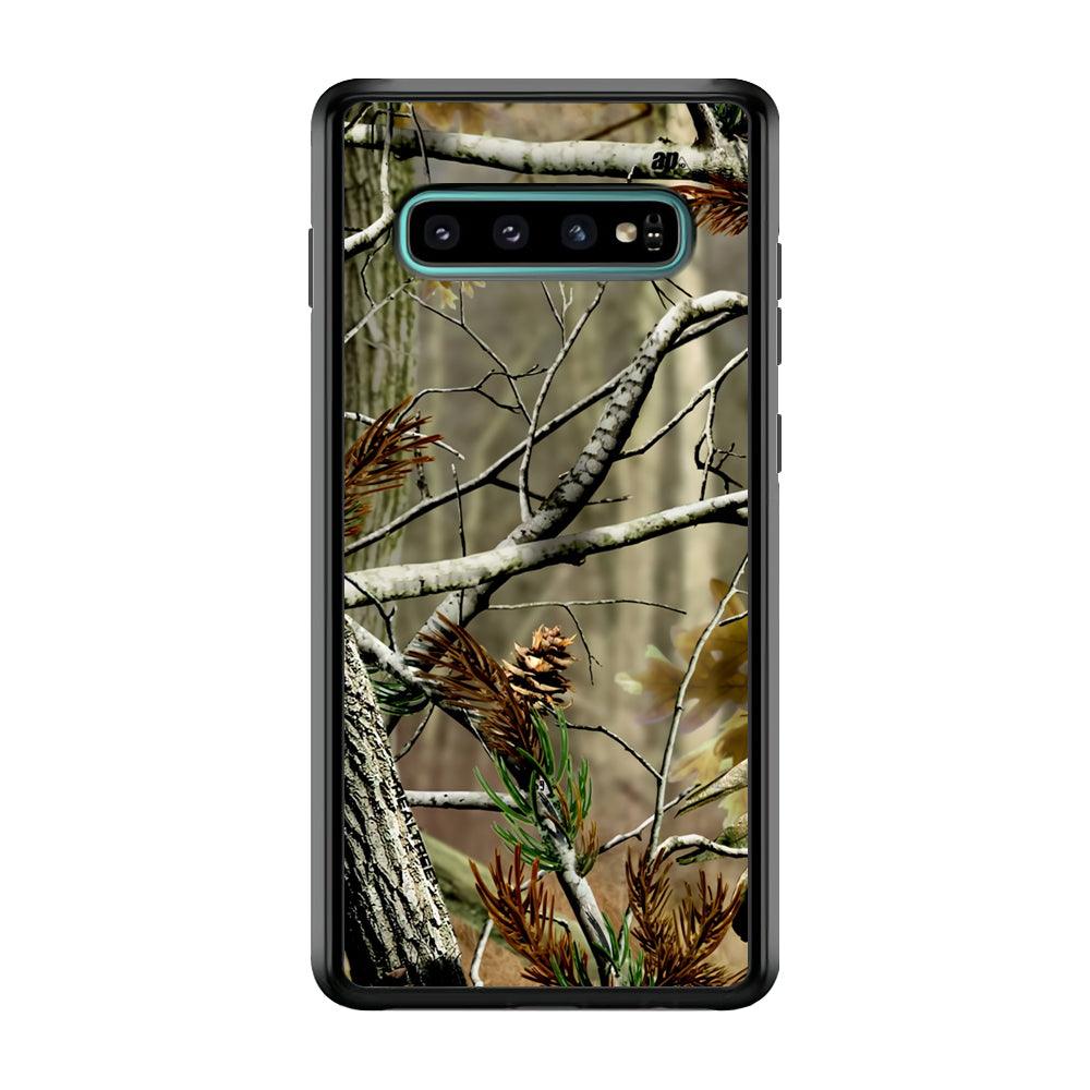 Realtree Light Camo Forest Samsung Galaxy S10 Case-Rubber Black (2D Case)-Oxvistore