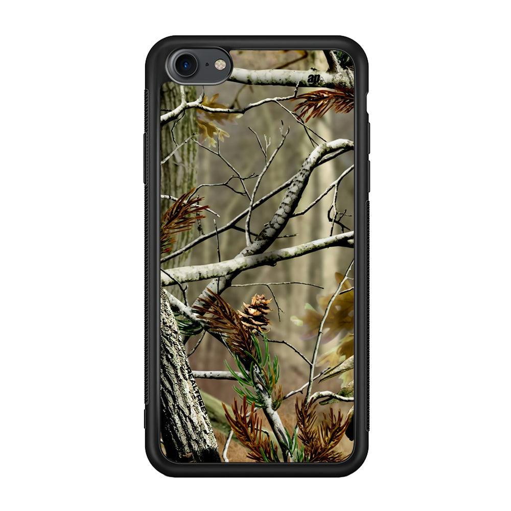 Realtree Light Camo Forest iPhone 8 Case-Rubber Black (2D Case)-Oxvistore