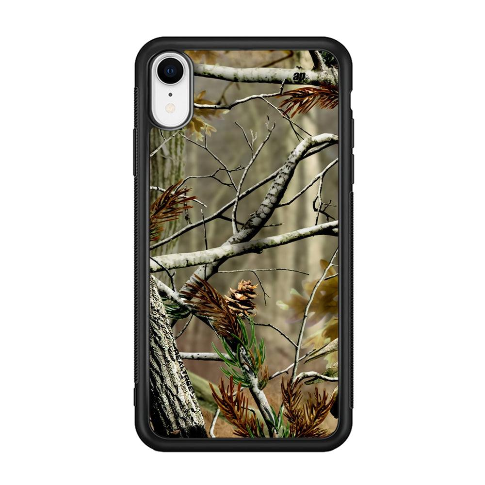 Realtree Light Camo Forest iPhone XR Case-Rubber Black (2D Case)-Oxvistore
