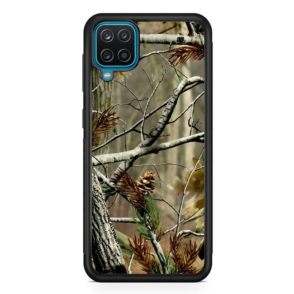 Realtree Light Camo Forest Samsung Galaxy A12 Case-Rubber Black (2D Case)-Oxvistore