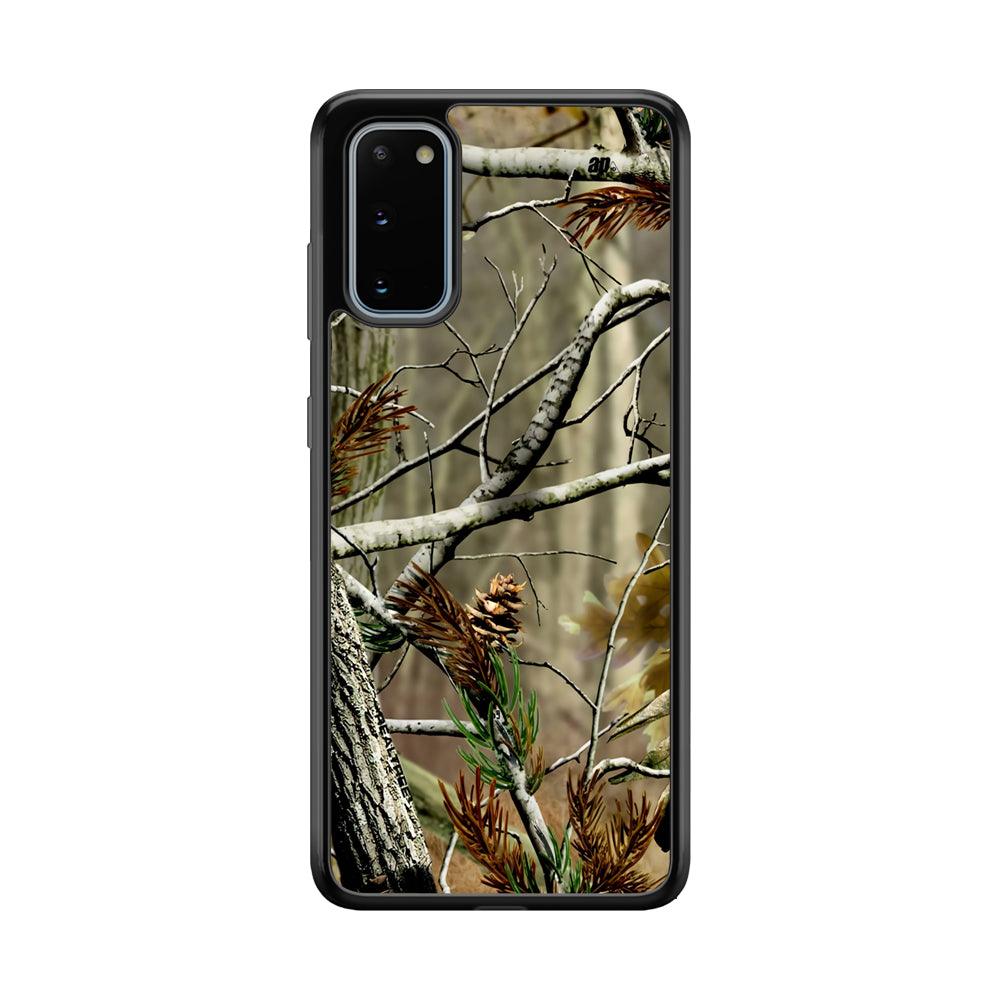 Realtree Light Camo Forest Samsung Galaxy S20 Case-Rubber Black (2D Case)-Oxvistore