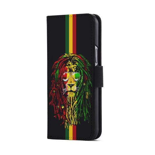 Reggae Lion Rasta Flip Wallet Phone Case-Oxvistore